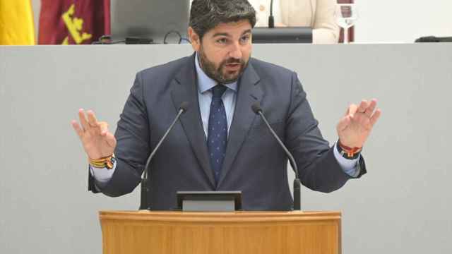 Fernando López Miras este viernes durante la sesión de investidura.