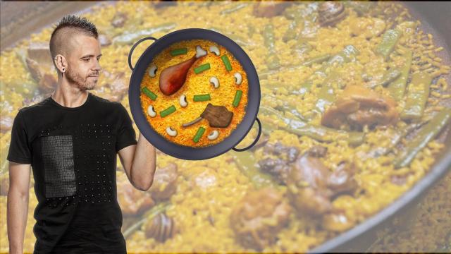 Fotomontaje de Dabiz Muñoz con una paella