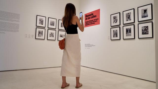 Una mujer observa la nueva exposición del Thyssen en Málaga.