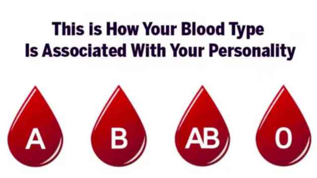 Tu grupo sanguíneo está asociado con tu personalidad.