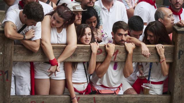 Imagen del quinto encierro de San Fermín 2023.