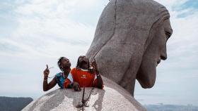 Vinicius y Camavinga, en el Cristo Redentor de Brasil. Foto: Instagram (@vinijr)