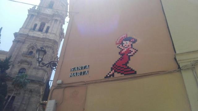 Imagen de archivo de la Gitana del artista francés Invader