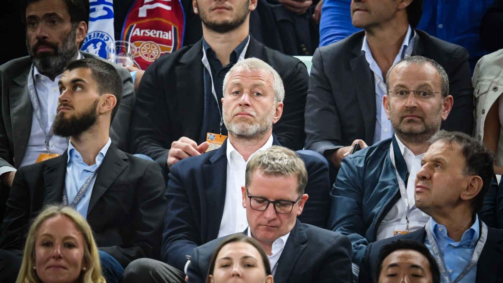 Roman Abramovich, en el centro de la imagen, en 2019, cuando presidía el FC Chelsea.