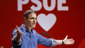 Pedro Sánchez, durante su mitin en Valencia.