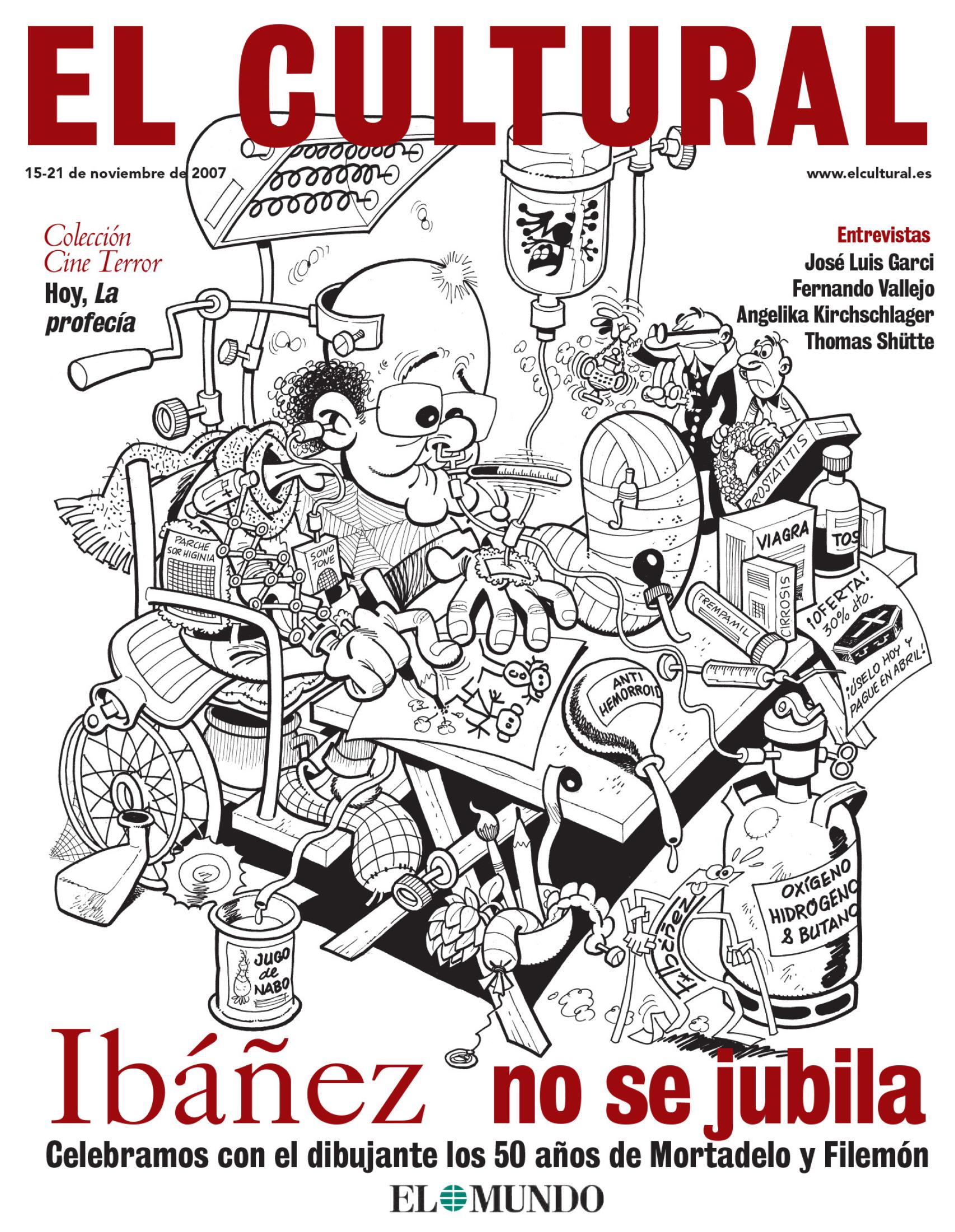 Portada del 15 de noviembre de 2007 de El Cultural, dibujada por Francisco Ibáñez