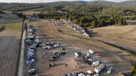 Imagen aérea de la rave celebrada en un paraje cercano a Almansa (Albacete)