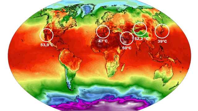 Localización de los domos de calor y las olas de calor asociadas en el hemisferio norte.