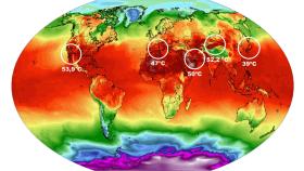 Localización de los domos de calor y las olas de calor asociadas en el hemisferio norte.