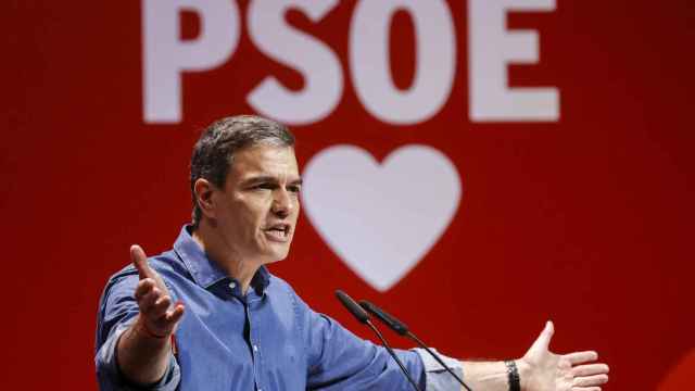 El presidente del Gobierno, Pedro Sánchez, en un mitin del PSOE hace una semana en Valencia.