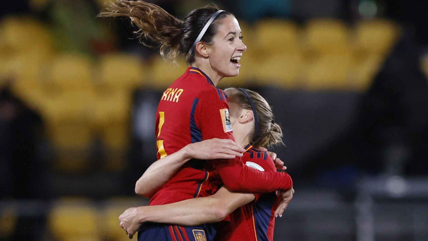 Aitana celebra su gol con España ante Costa Rica en el Mundial femenino