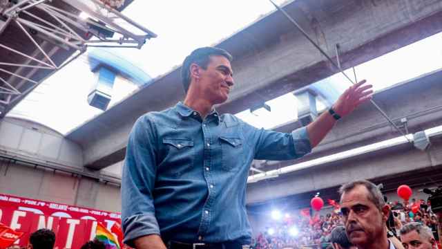 Pedro Sánchez en el acto de cierre de campaña celebrado en Getafe este viernes.