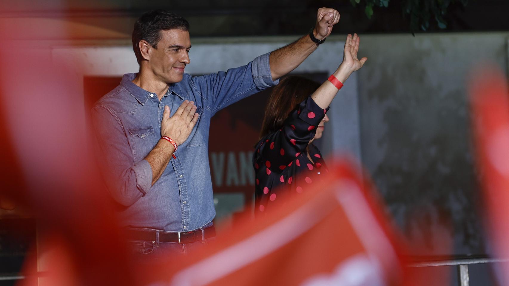 Pedro Sánchez durante su discurso en Ferraz.