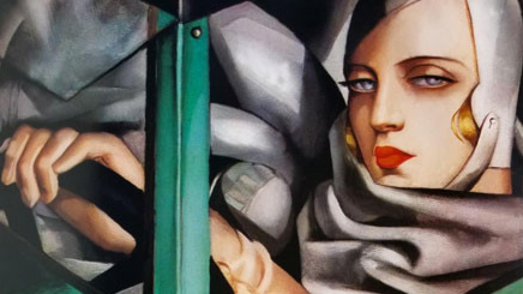 Detalle de 'Autorretrato (Tamara  en un Bugatti verde)', 1929