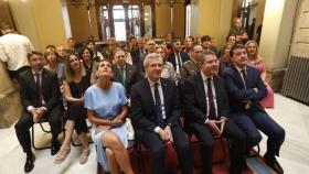 María Chivite, Alfonso Rueda, Emiliano García-Page y Alfonso Fernández Mañueco durante la toma de posesión de Adrián Barbón.