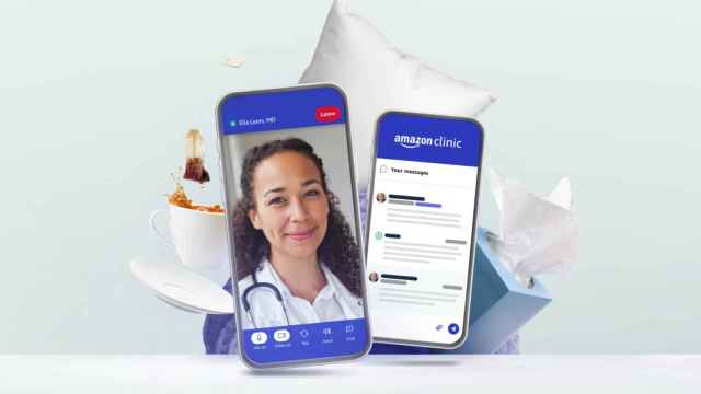 Aplicación de Amazon Clinic en un teléfono móvil.