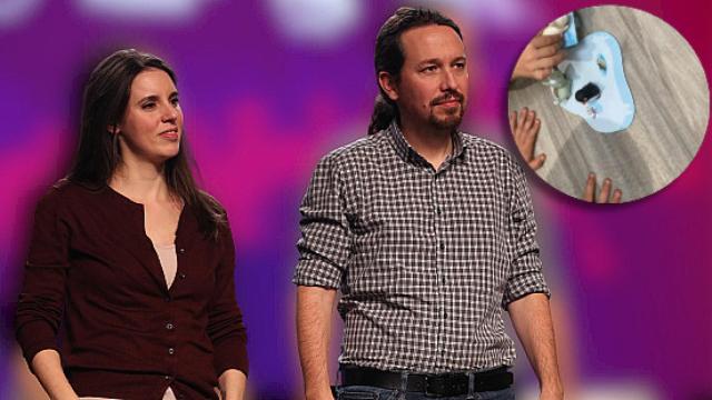 Irene Montero y Pablo Iglesias con el juego de sus hijos, en un montaje de JALEOS.