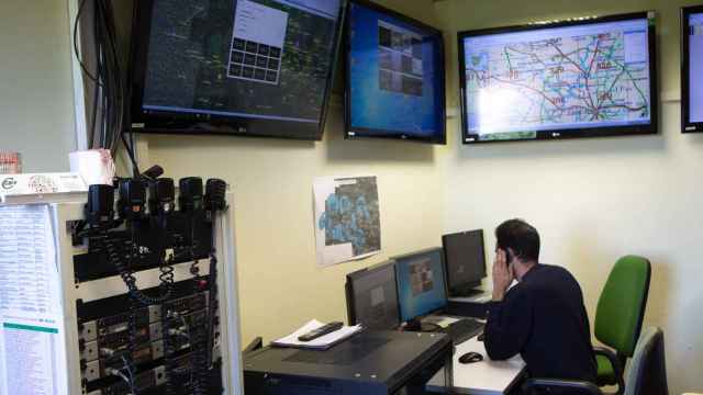 Monitores de control del sistema de camaras de videovigilancia para la prevencion de incendios de la provincia de Zamora