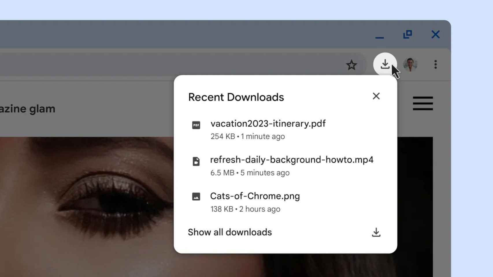 La nueva interfaz para las descargas de Google Chrome