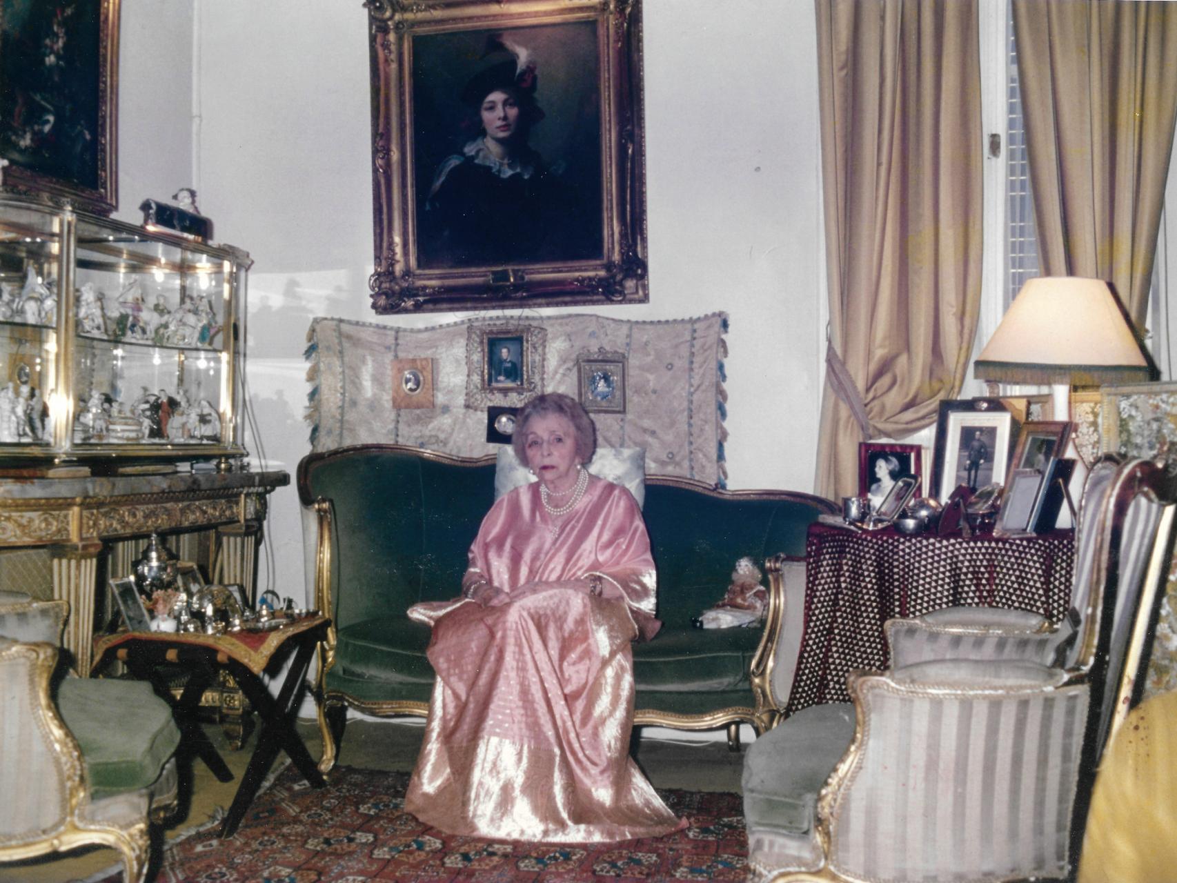 Piedita Yturbe, en sus últimos años, en su residencia de Madrid. Cortesía: Pablo de Hohenlohe.