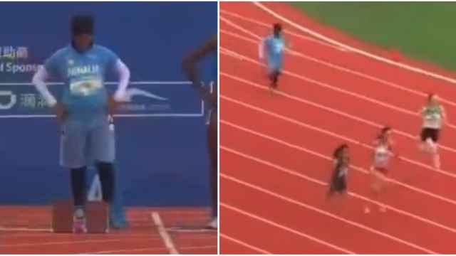 La sobrina del presidente de la Fundación de Atletismo de Somalia participando en los Juegos Mundiales Universitarios