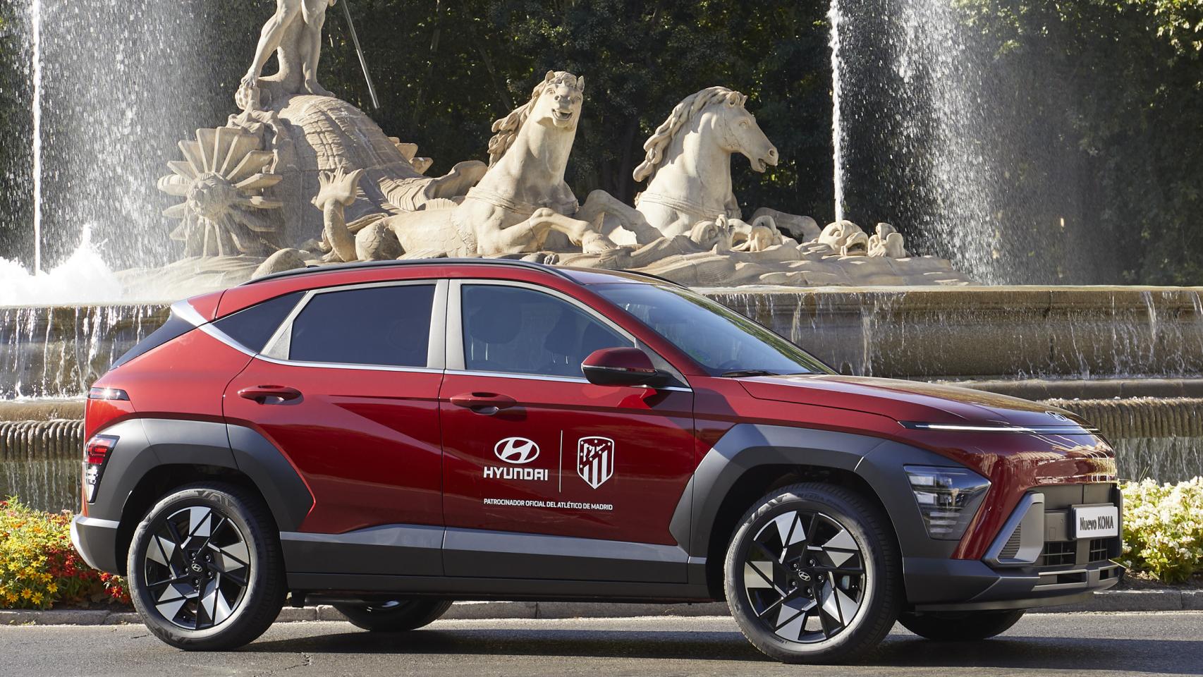 Hyundai Kona de las jugadoras del Atlético de Madrid.