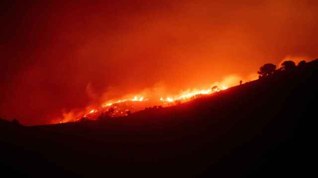 Incendio forestal que afecta a los municipios de Colera y Portbou (Girona), cerca de la frontera con Francia.