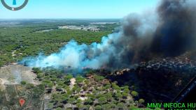 Incendio en el paraje de Bonares, Huelva.