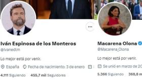 Perfiles de Twitter de los dos políticos.