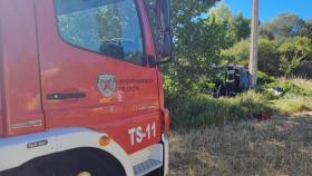 Actuación de los Bomberos de León en otro accidente