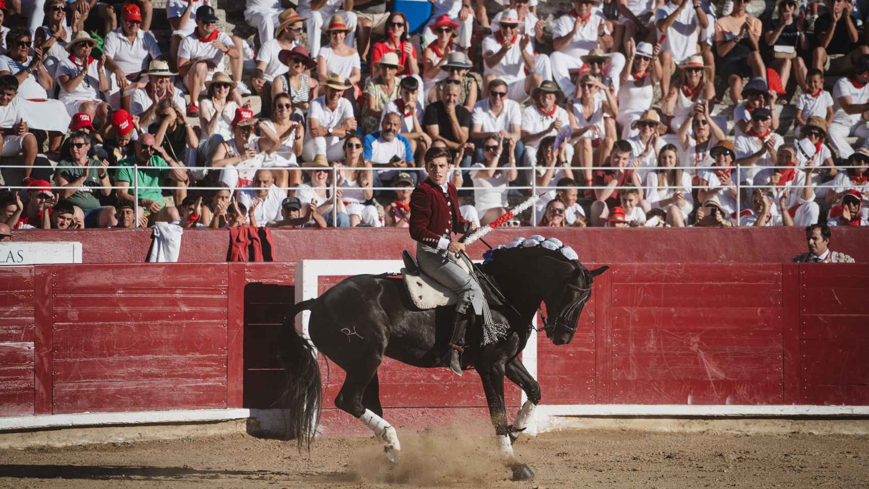 Guillermo Hermoso de Mendoza montado en uno de los caballos.