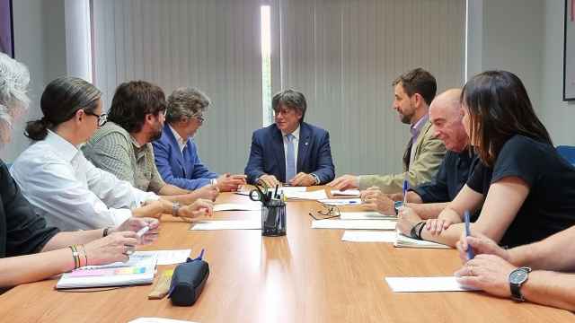 Reunión del govern del Consell de la República con Carles Puigdemont encabezando la misma, el 25 de julio.