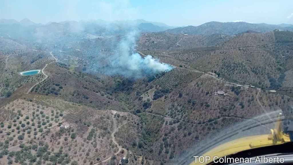 Imagen del incendio forestal de Arenas.