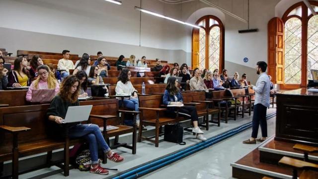 Aula de la Universidad de Barcelona.