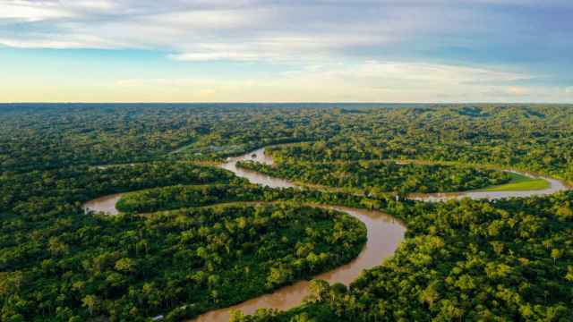 Vista aérea del río Amazonas.