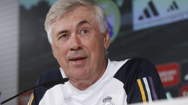 Carlo Ancelotti, en la rueda de prensa previa al partido contra el Almería.