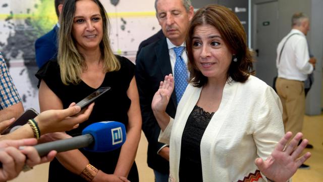 Adriana Lastra, durante su visita a la Feria de Muestras de Asturias