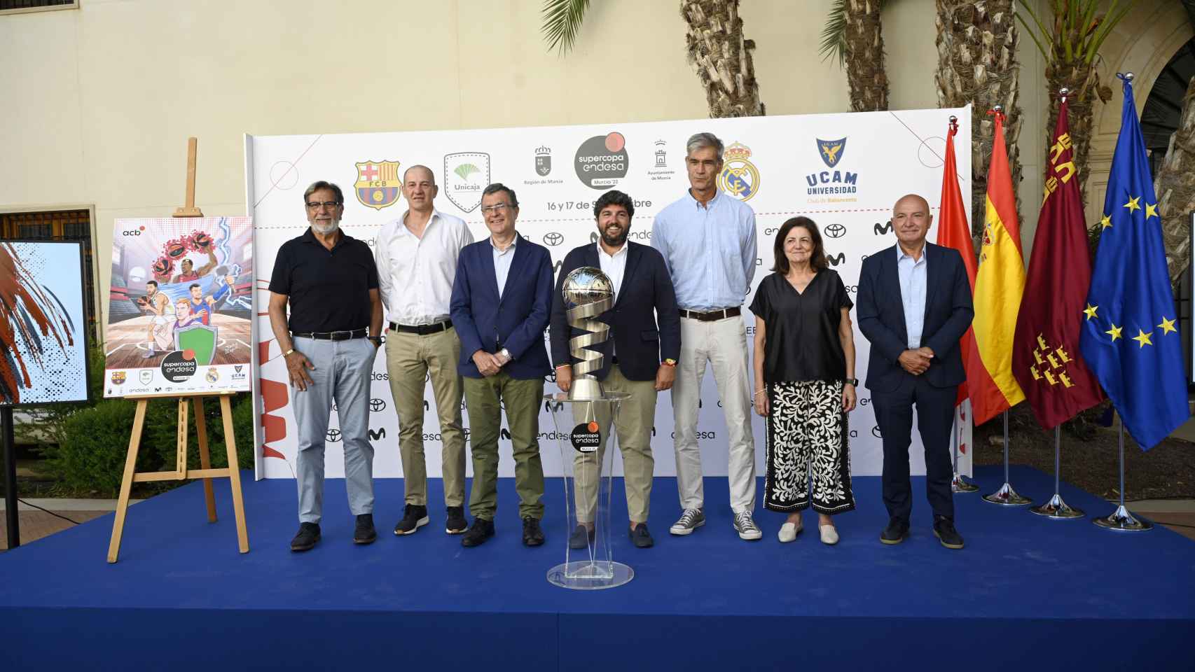 El sorteo de la Supercopa Endesa de Baloncesto, celebrado este martes en el Palacio de San Esteban.