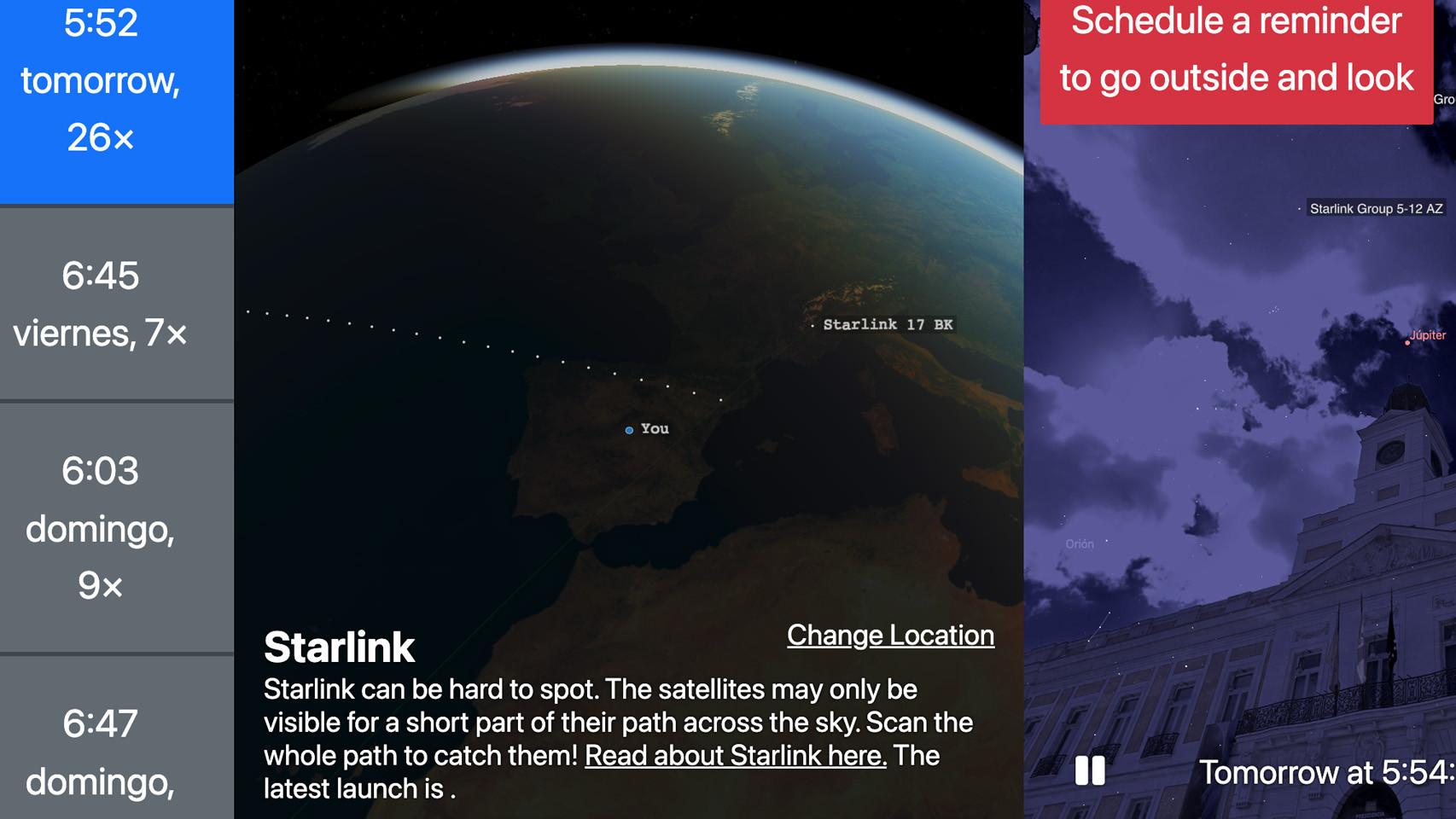 Cómo ver esta noche los 26 satélites Starlink de Elon Musk que pasarán