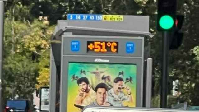 Temperatura que marca este jueves un termómetro del paseo de la Castellana.