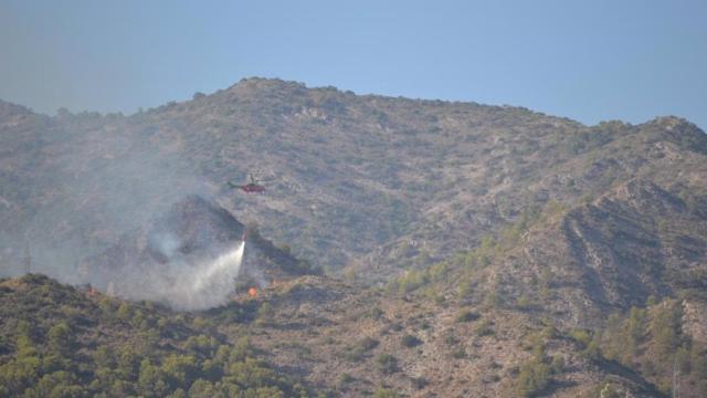 Medios forestales trabajan en el incendio.