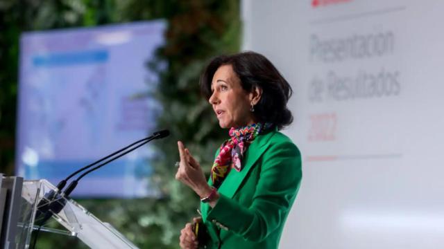 Ana Botín, presidenta de Santander, durante una presentación de resultados del banco.