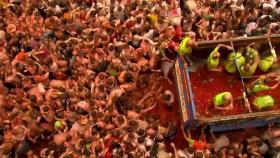 Un momento de una edición anterior de La Tomatina.