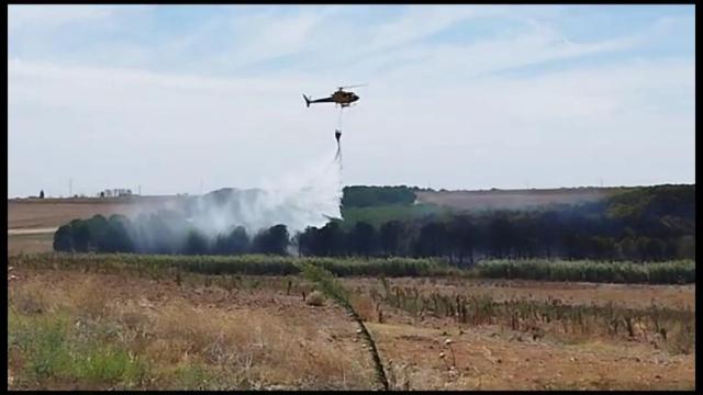 El fuego arrasa varias hectáreas en Pajares de Lampreana