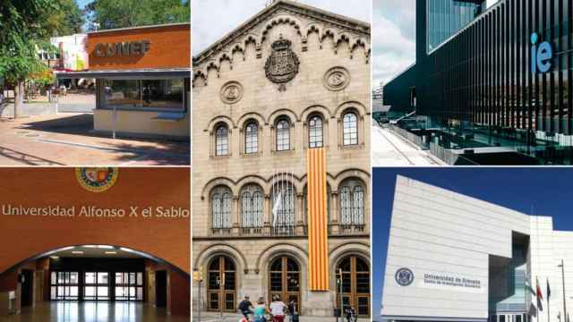 Mosaico de fachadas de varias universidades españolas.