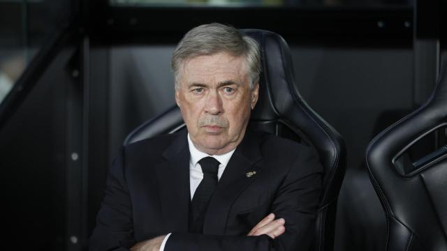 Carlo Ancelotti, en el banquillo de Balaídos.