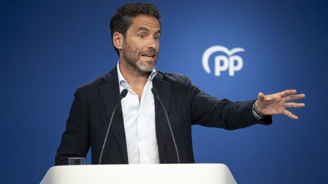 El vicesecretario de Cultura y Sociedad Abierta del PP, Borja Sémper, durante una rueda de prensa en la sede del PP.