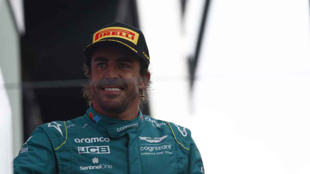 Fernando Alonso celebra su segundo puesto en el Gran Premio de Países Bajos.