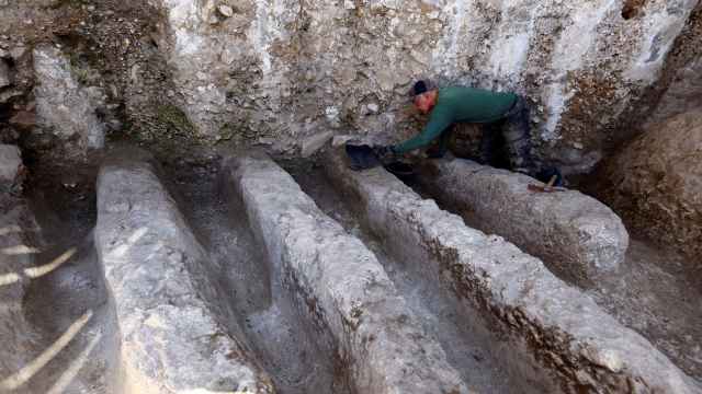 Los canales de hace unos 2.800 años hallados en Jerusalén. Foto: Ronen Zvulun (Reuters)
