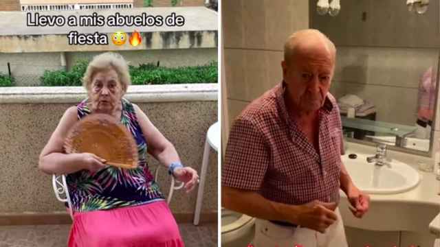 Los abuelos de Juanki Municio en el vídeo viral.